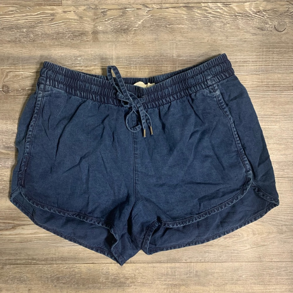 Dark blue drawstring jean shorts from H&M, size 8.
